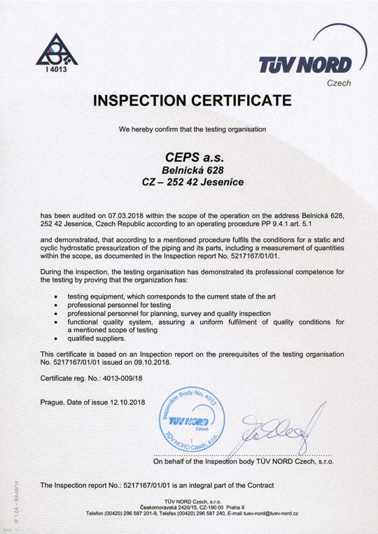Certificate Of Inspection Form