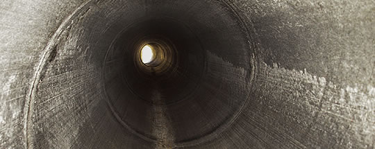 Inner surface of the pipeline after decontamination