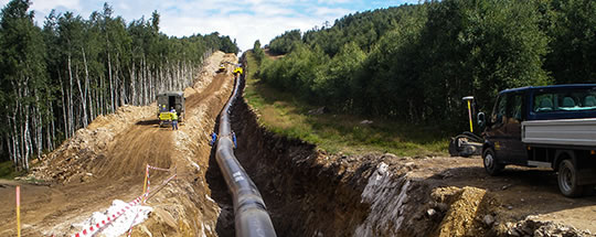 Gas pipeline DN 1400 GAZELLE in Krušné hory (in the Ore Mountains)