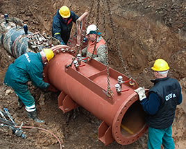 Installation of
special launching and receiving trap